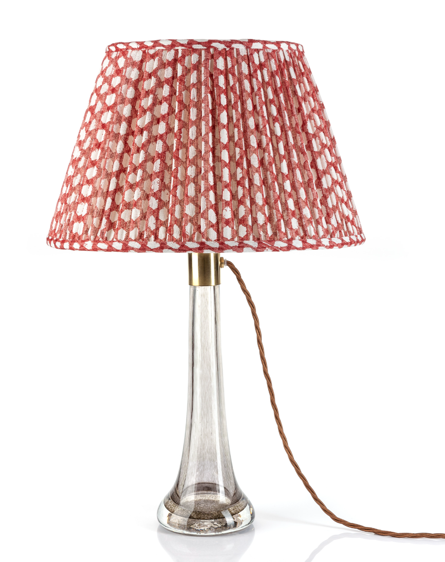 Fermoie Modified Empire Linen Shade in Red Wicker