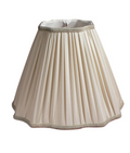 SL158 Taupe Shantung Inverted Corners Shade with Fancy Square Pleat
