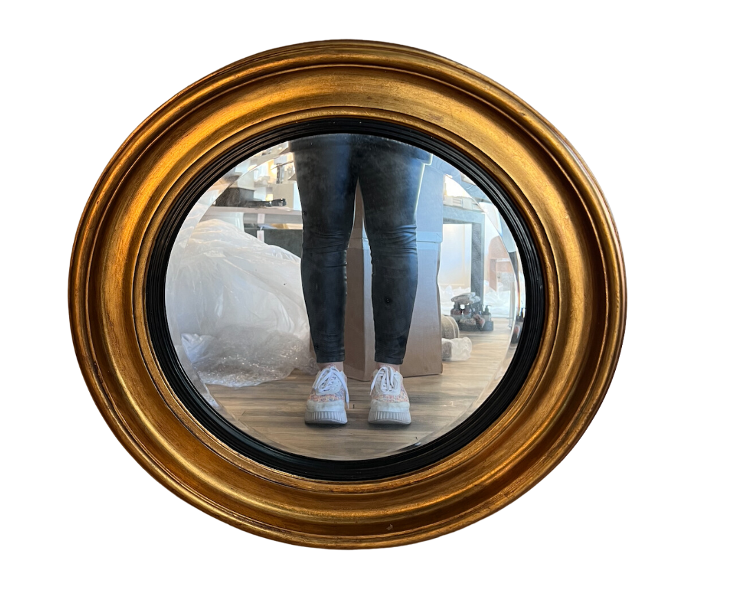 Vintage Gilt Wood Round Mirror