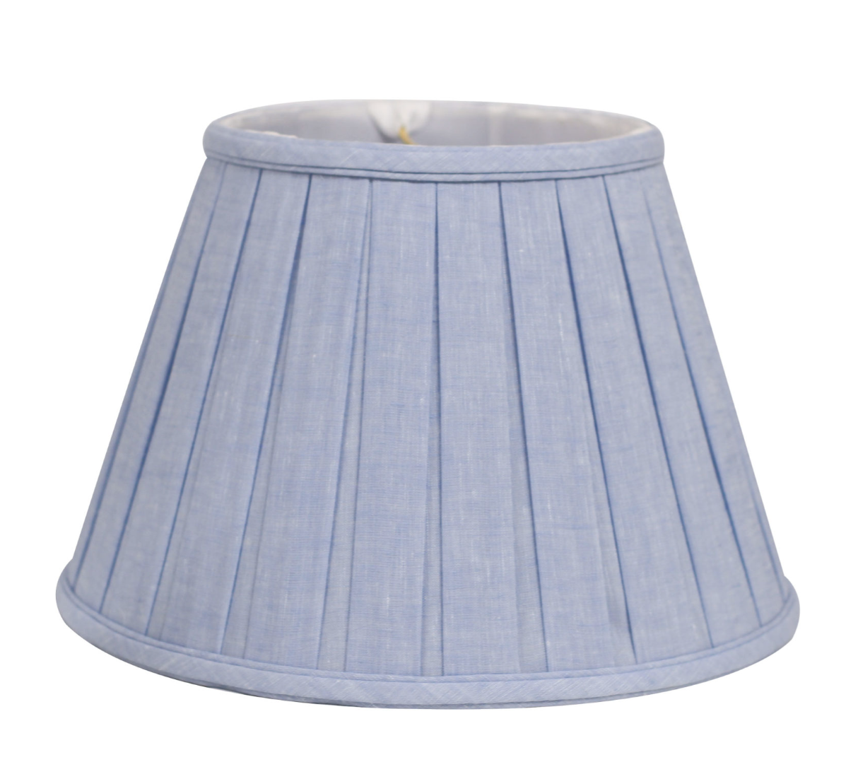 SL206 Blue Chambray Linen Box Pleat Shade