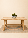 French Antique Bleached Oak Farmhouse Dining Table