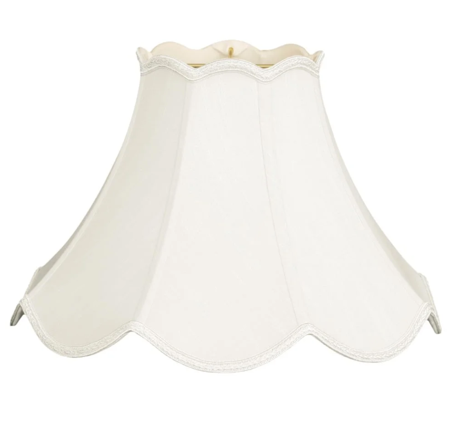 Royal DS97 White Shantung Scalloped Bell with Trim Shade