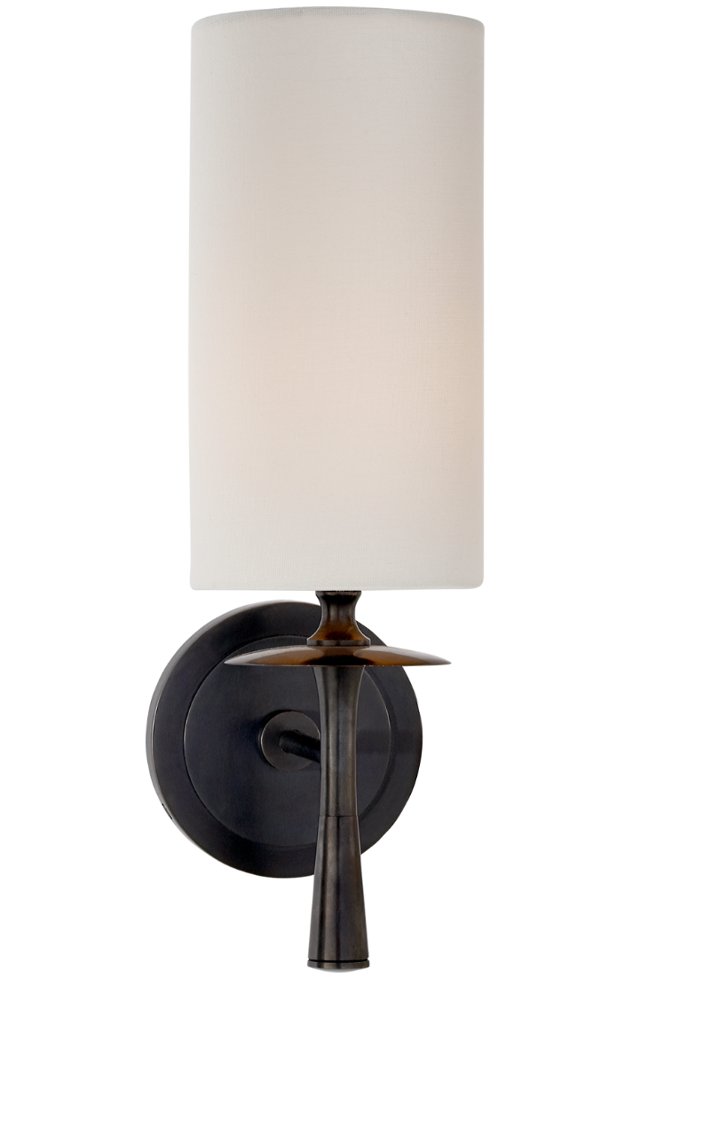 Drunmore Single Sconce with White Glass Shade