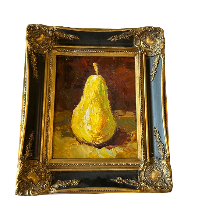 "Yellow Pear" Impasto Painting