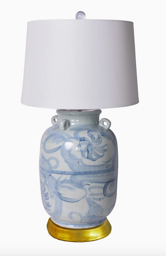 Blue & White Four Handle Table Lamp