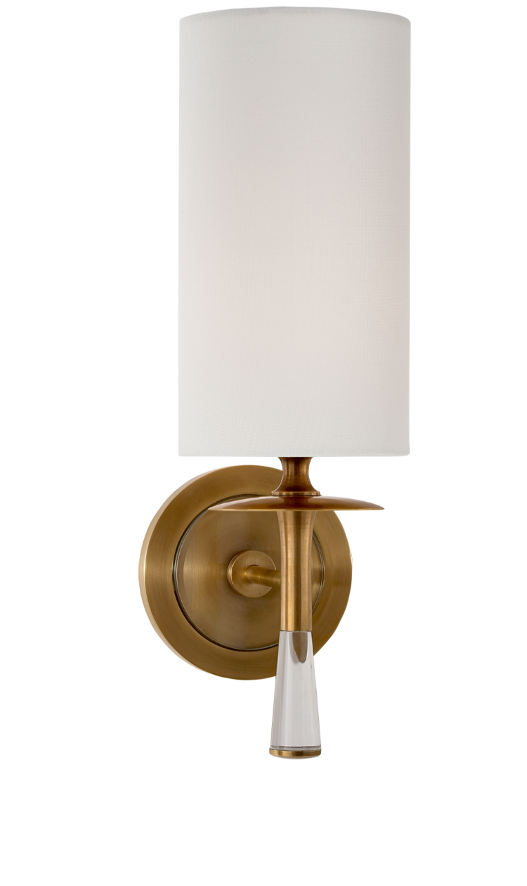 Drunmore Single Sconce with White Glass Shade