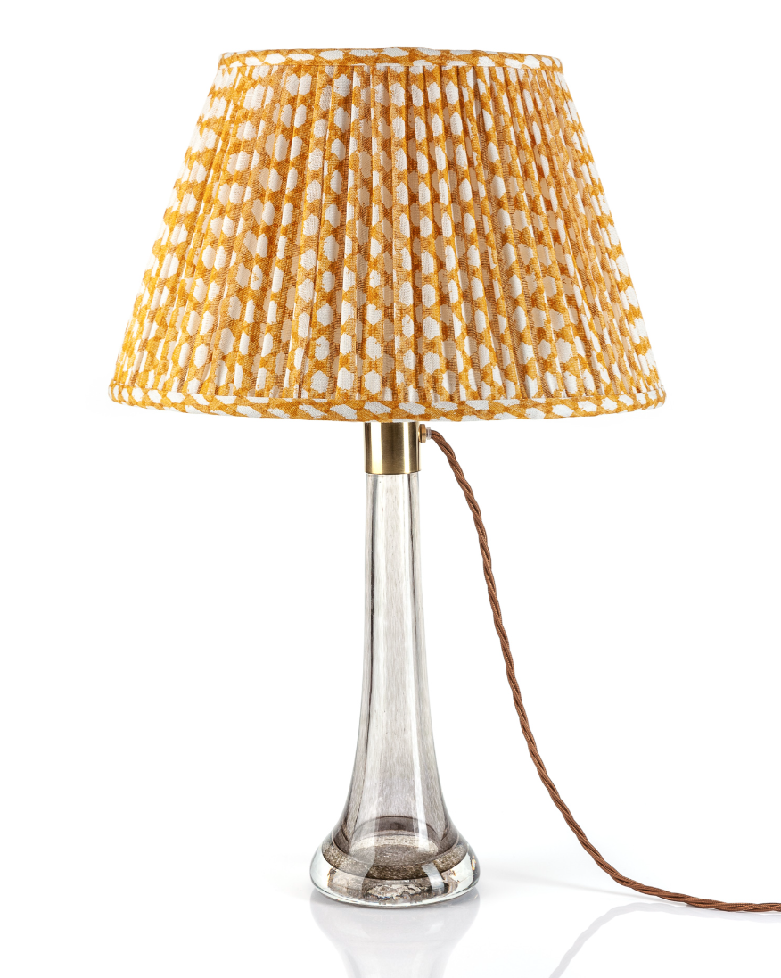 Fermoie Modified Empire Linen Shade in Yellow Wicker