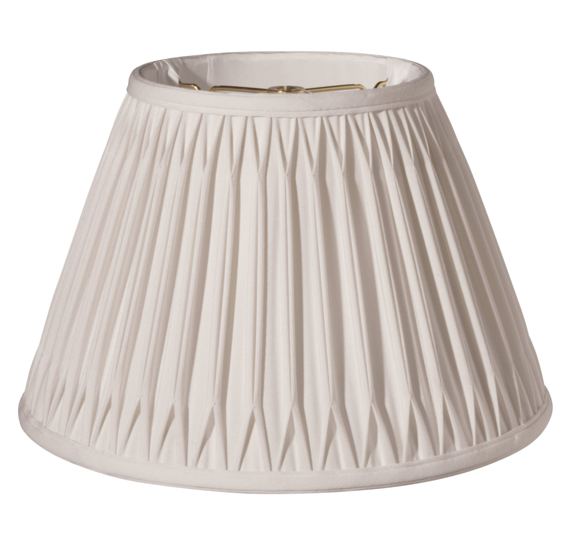 SL165 Cream Shantung Transitional Bell Shade with Double Smocked Pleat