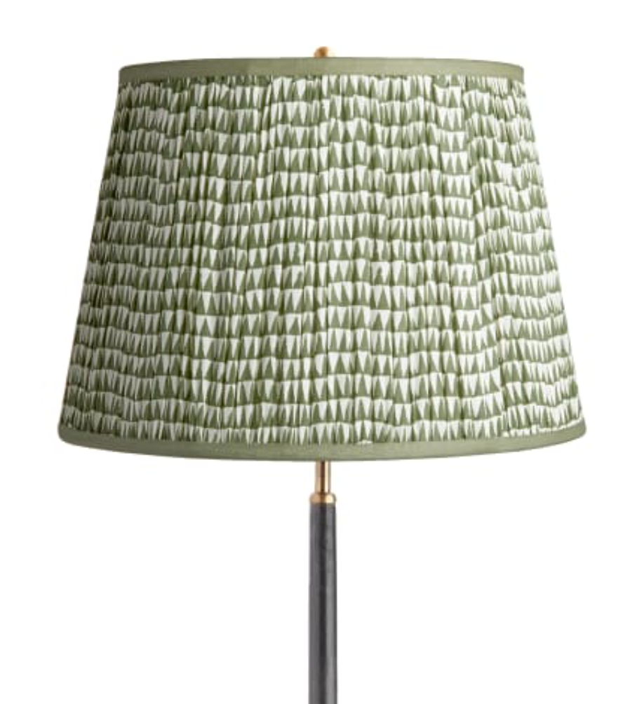 Savannah Green Block Printed Cotton Straight Empire Shade