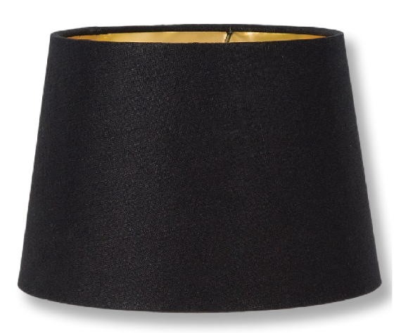 Black with Gold Foil Lining Linen Retro Drum Shade