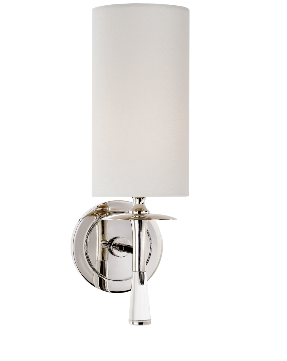 Drunmore Single Sconce with White Glass Shade