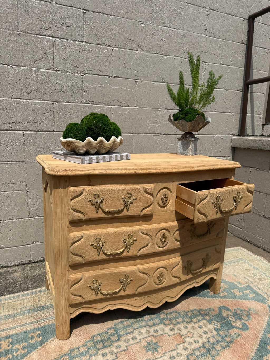 19th Century French Bleached Oak Provincial Commode | Four Drawer Chest