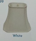 SL68 White Shantung Cut Corner Rectangle Bell Shade