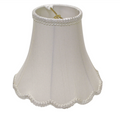 SL47 White Shantung Scallop Bell Shade