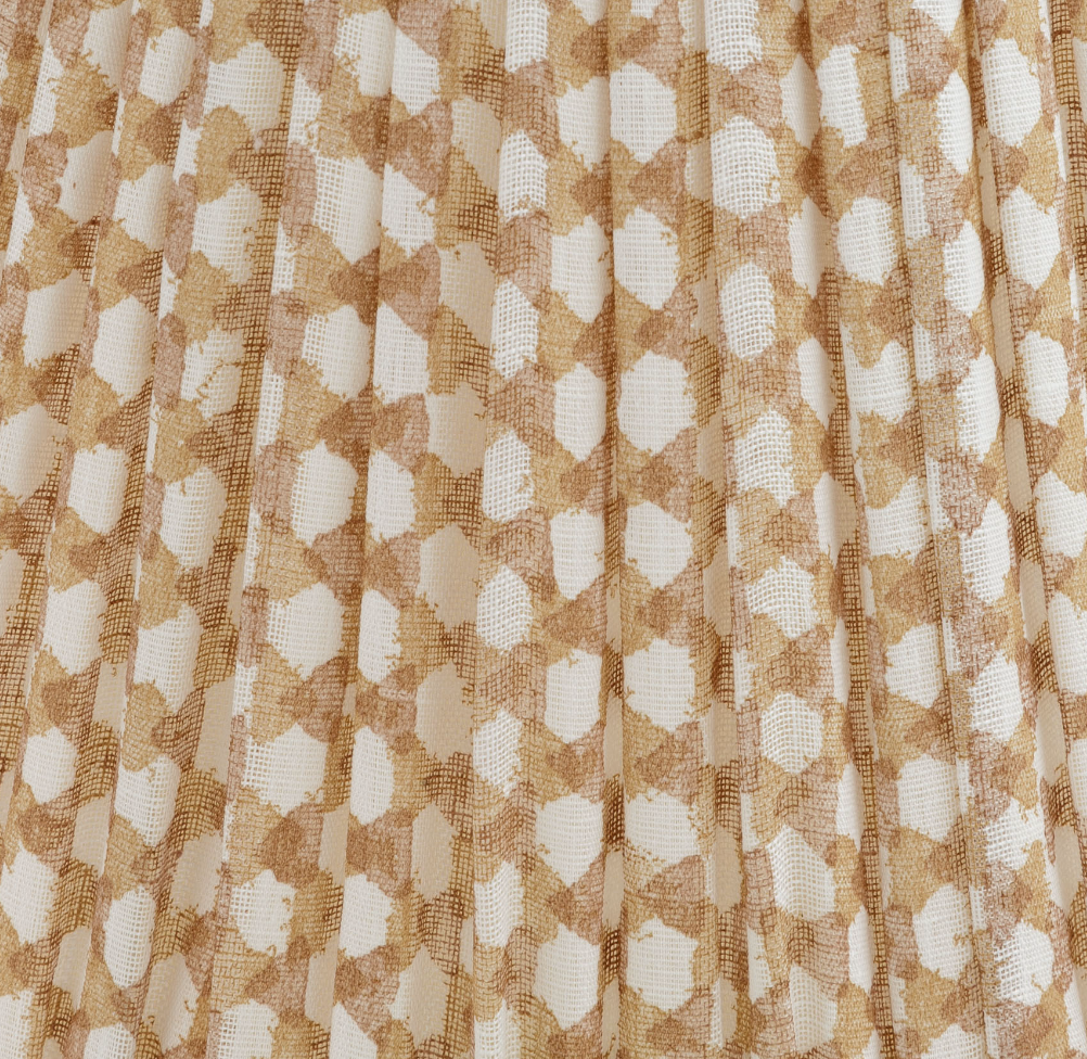 Fermoie Modified Empire Linen Shade in Nut Brown Wicker