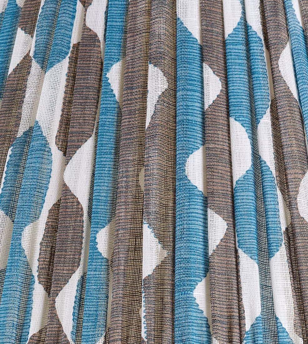 Fermoie Modified Empire Linen Shade in Blue and Neutral Whittle