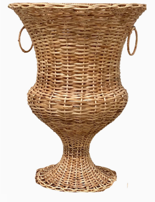 Wicker Urn & Pedestal