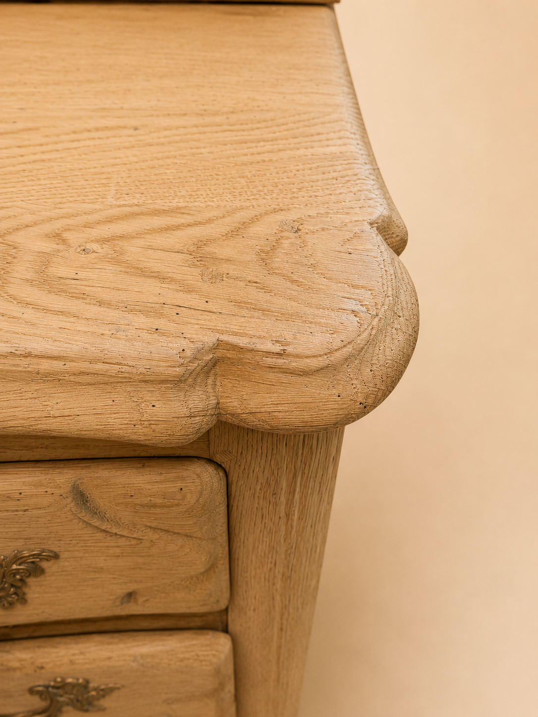 19th Century French Bleached Oak Provincial Commode | Four Drawer Chest