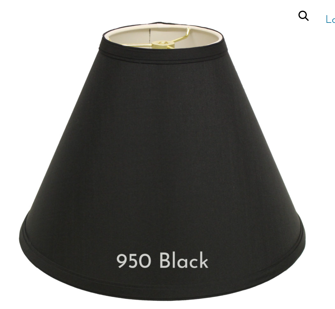 SL32 Black Shantung Deep Cone Hardback Shade