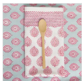 Set of 4 Block Print Dinner Napkins