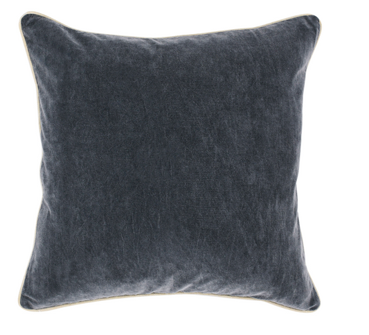 Heirloom Velvet Pillow- Stone Gray