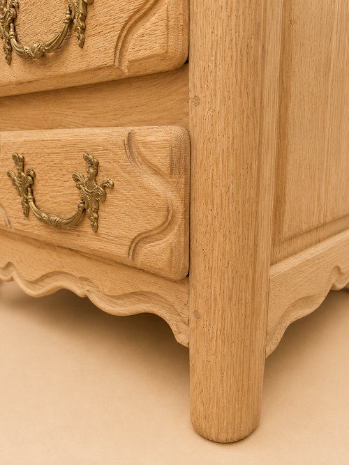 19th Century French Bleached Oak Provincial Commode | Four Drawer Chest
