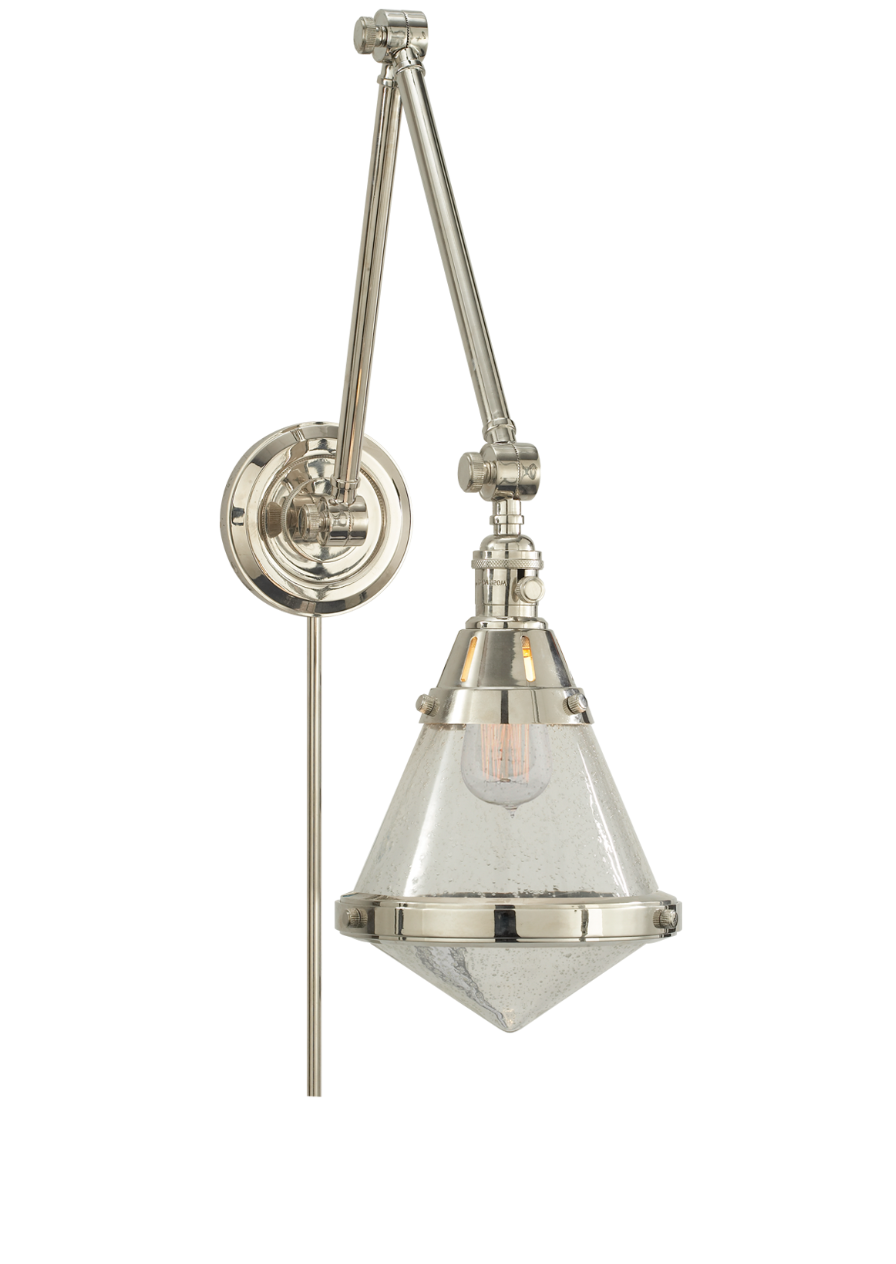 Gale Library Wall Light with Seeded Glass