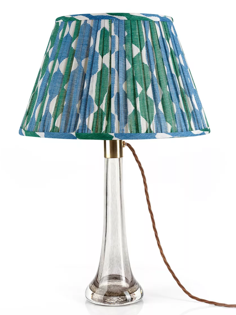 Fermoie Modified Empire Linen Shade in Green and Blue Whittle