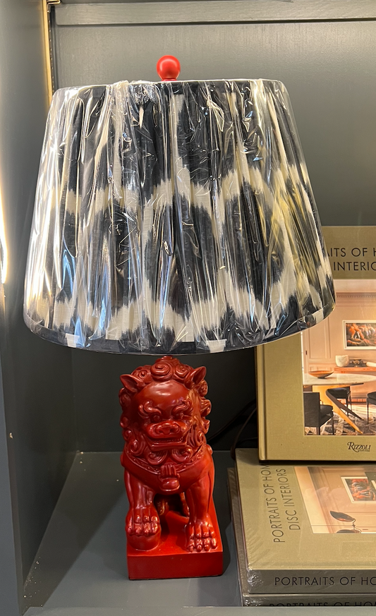 Red Foo Dog Lamp