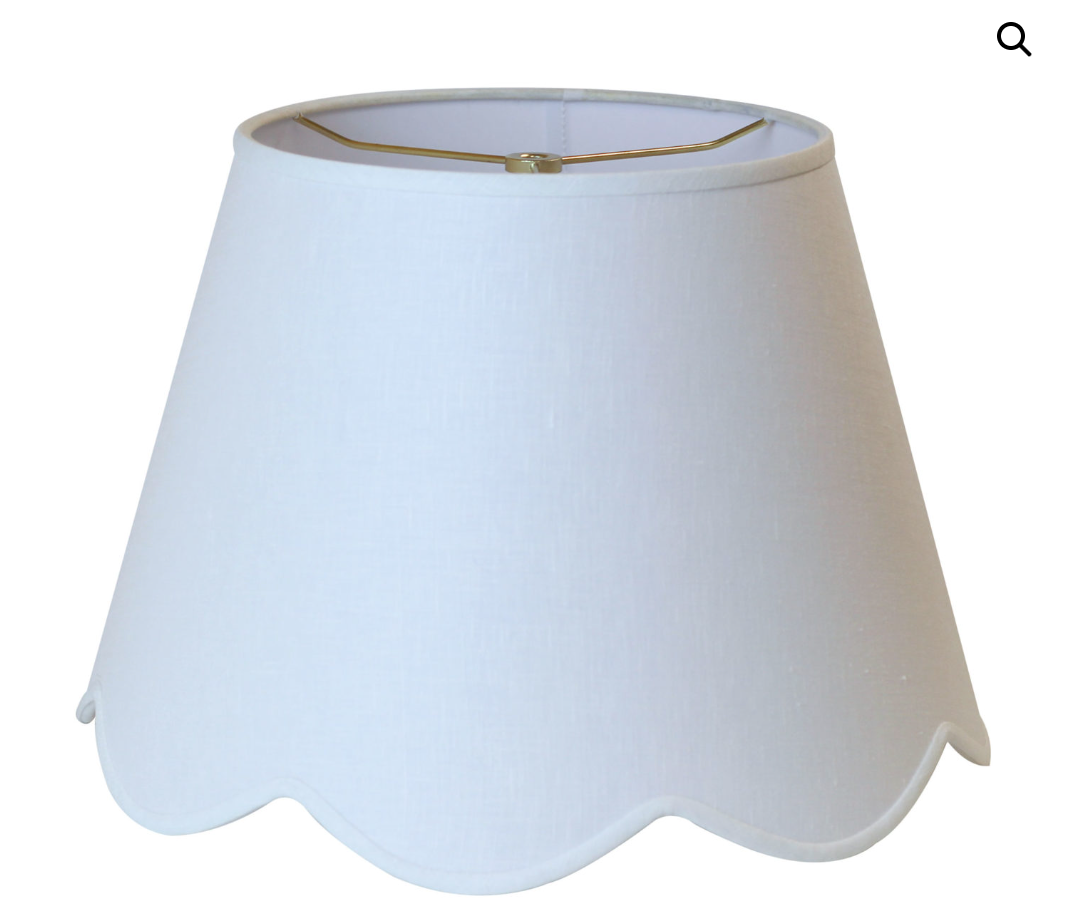 SL234 White Linen Scallop Bottom Empire Shade
