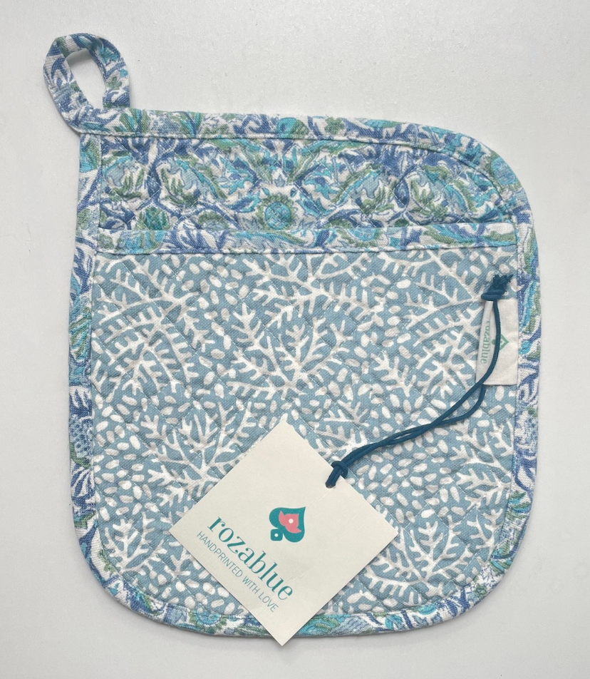 Block Print Oven Mitts
