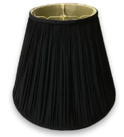 Royal BS753 Black with Gold Lining Shantung Deep Empire Gathered Pleat Shade