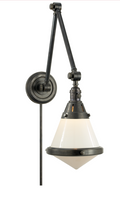 Gale Library Wall Light with White Glass