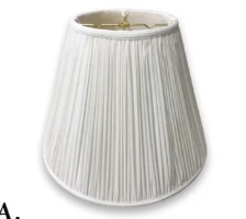 Royal BS753 White Shantung Deep Empire Gathered Pleat Shade