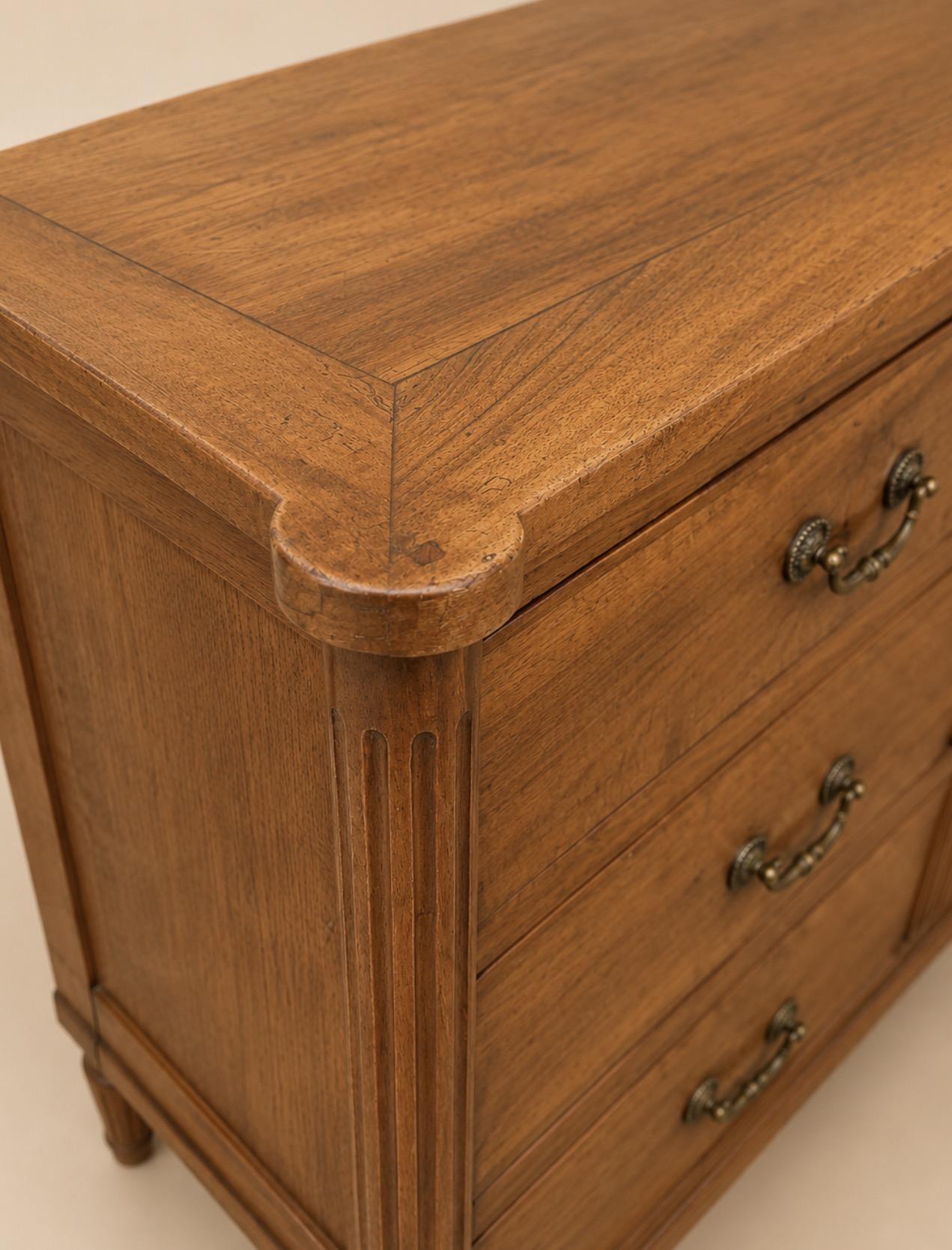 French Antique Cherrywood Six-Drawer Dresser
