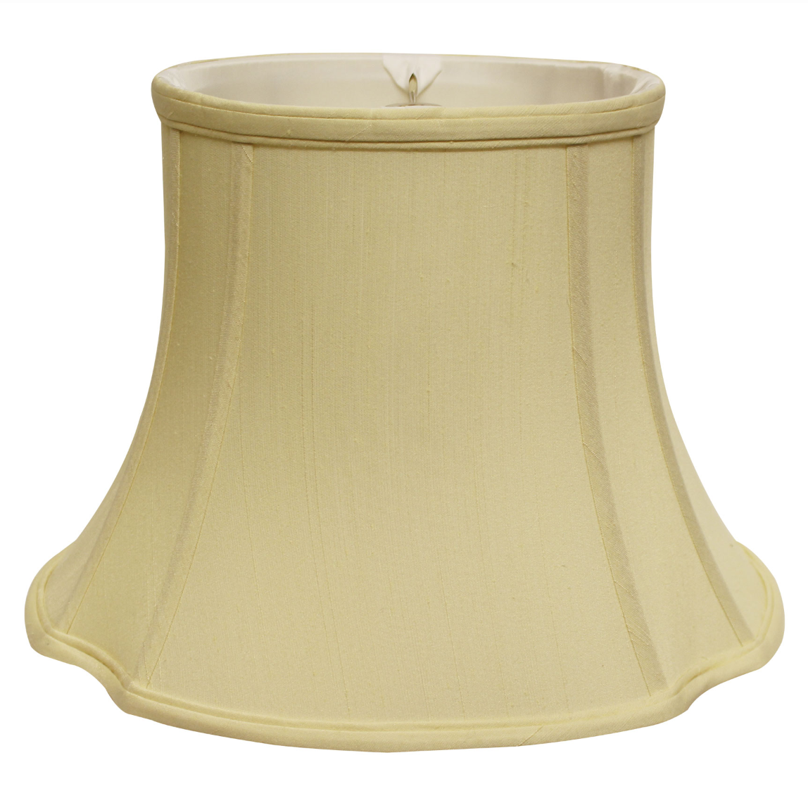 SL52 Antique White Shantung Inverted Cut Corner Oval Shade