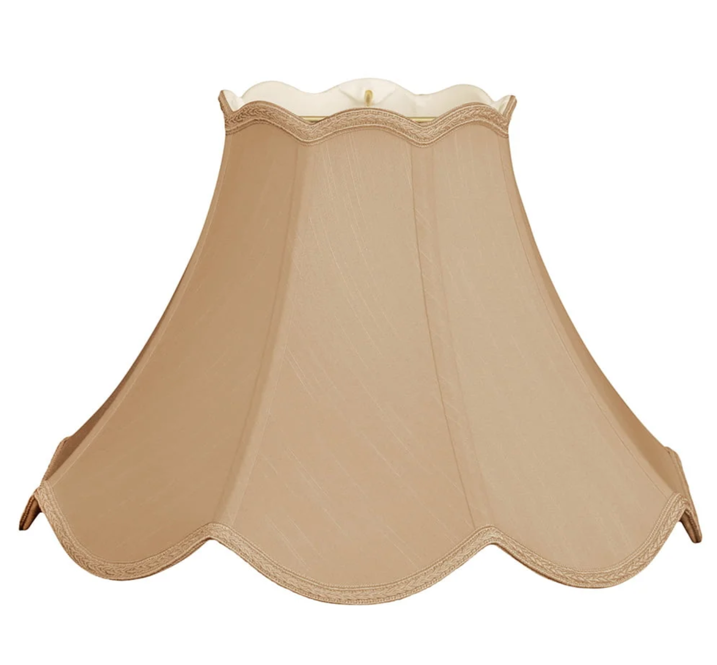 Royal DS97 Antique Gold Shantung Scalloped Bell with Trim Shade