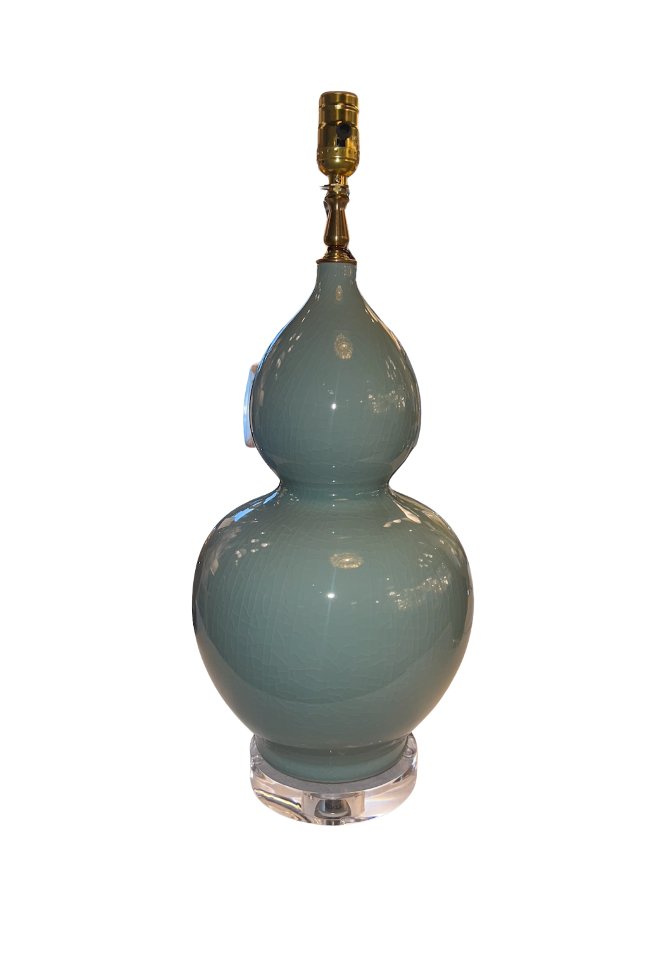 Handmade Porcelain Gourd Lamp (excluding shade)