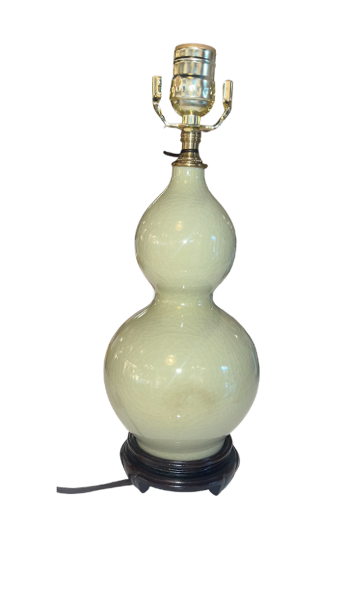 Handmade Porcelain Gourd Lamp (excluding shade)
