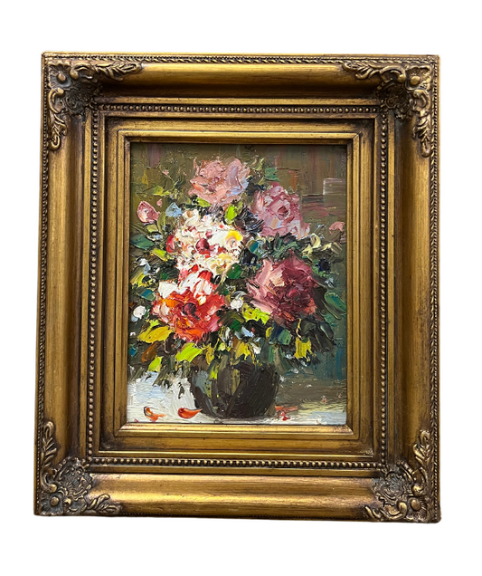 "Flower Arrangement" Impasto Painting