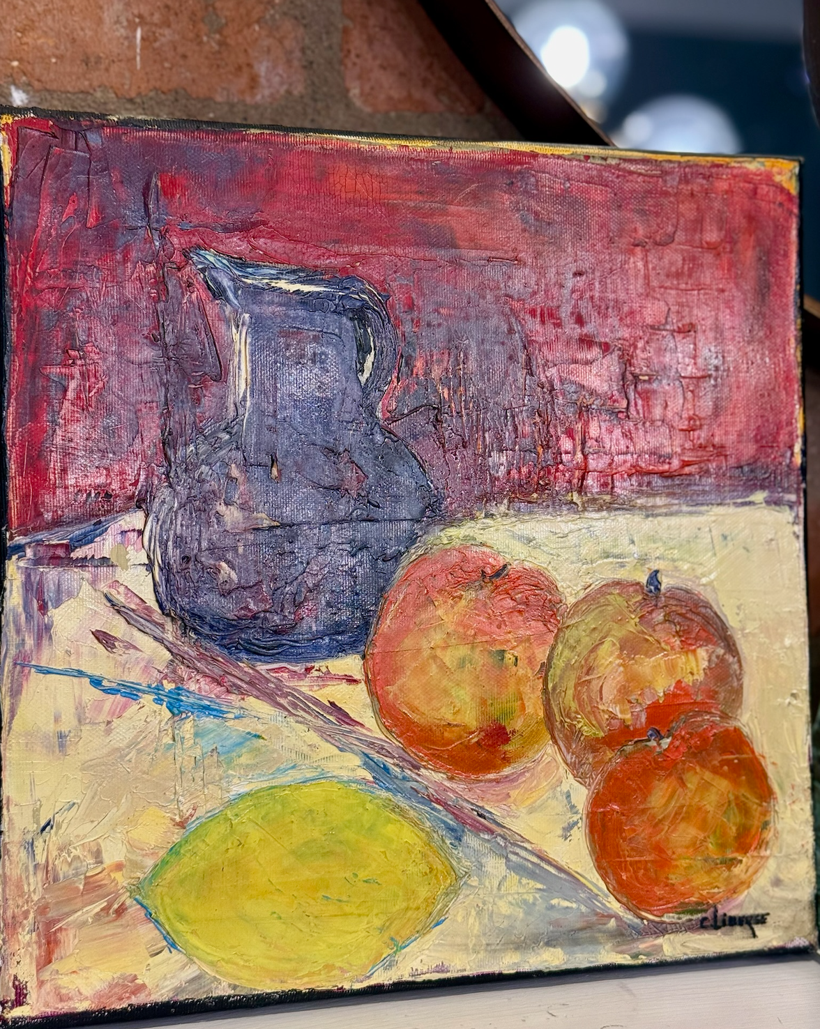 "Ce Pot Bleu" Impasto Painting by Cliberge