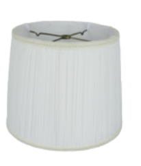 6238 White Chiffon Regular Drum Shade with Hand Craft Pleat