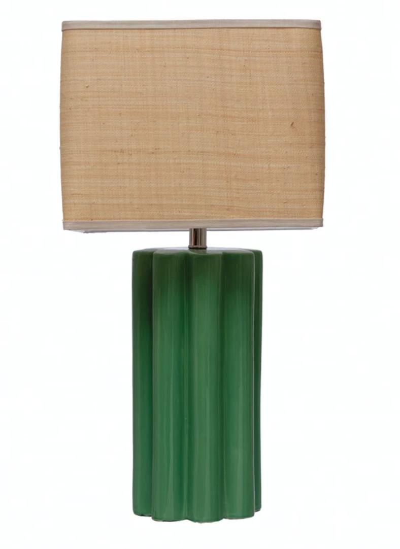 Emerald Fluted Table Lamp