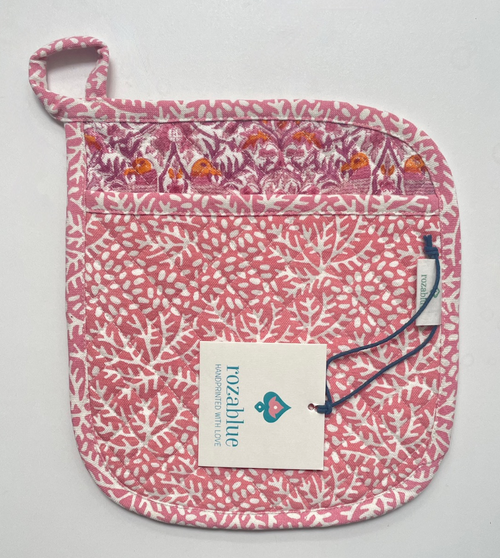 Block Print Oven Mitts