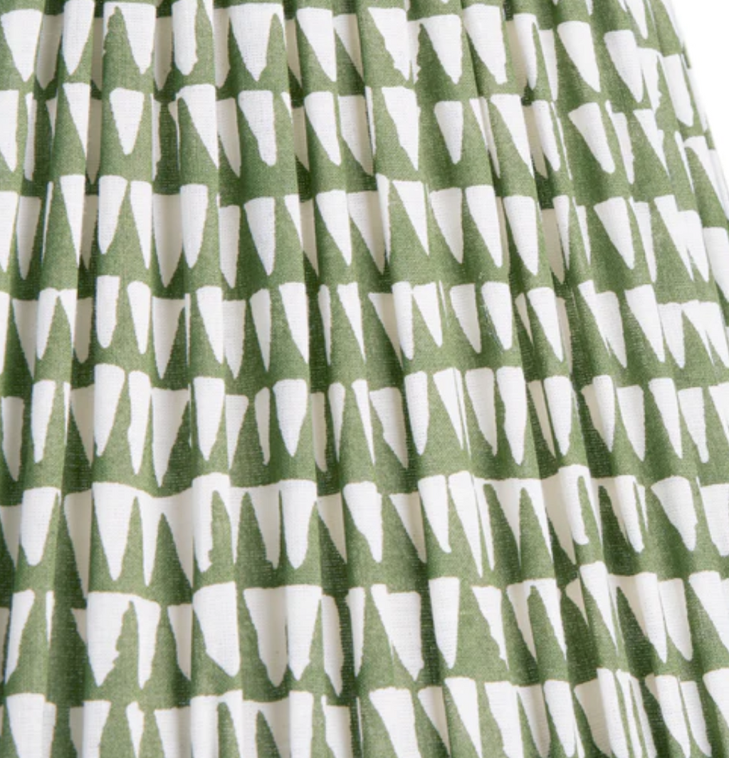 Savannah Green Block Printed Cotton Straight Empire Shade