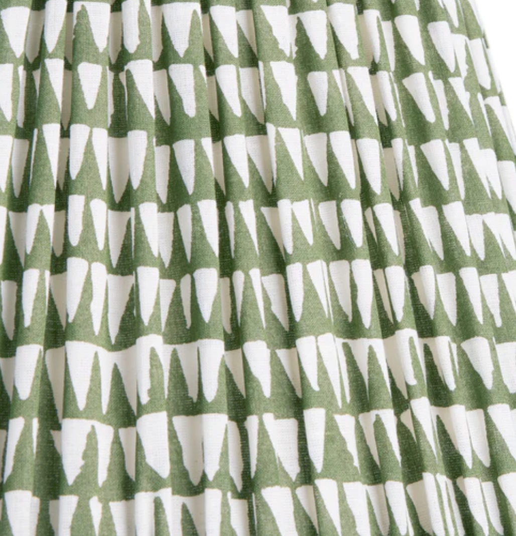 Savannah Green Block Printed Cotton Straight Empire Shade