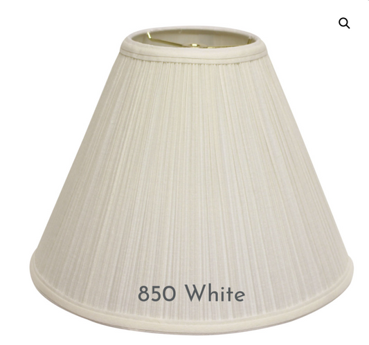 SL32 White Mushroom Pleat Deep Cone Hardback Shade