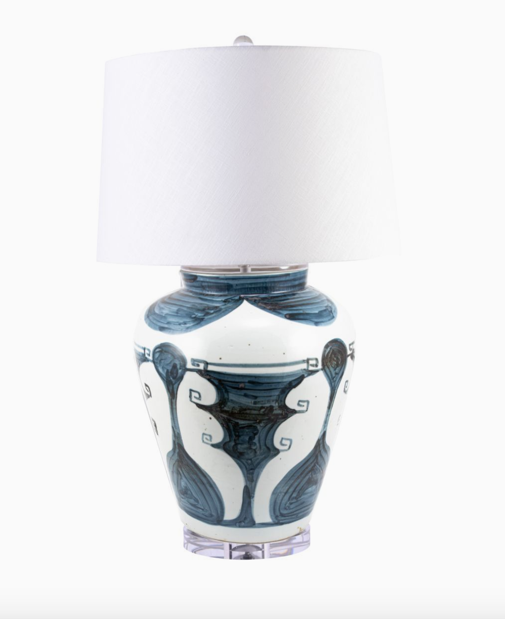 Blue And White Abstract Table Lamp