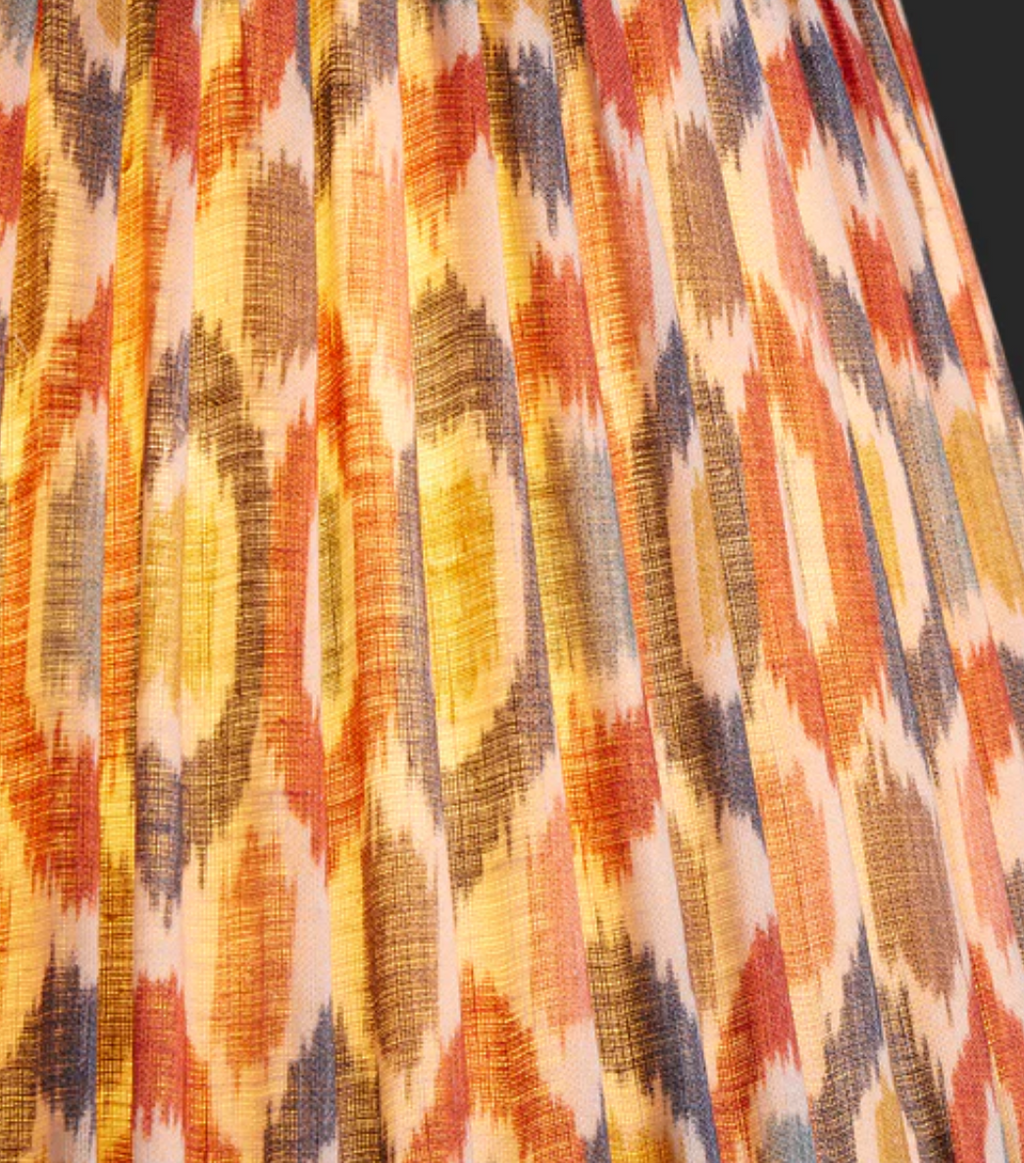 Blue & Red Small Ikat Spot Linen by GP & J Baker Empire Shade