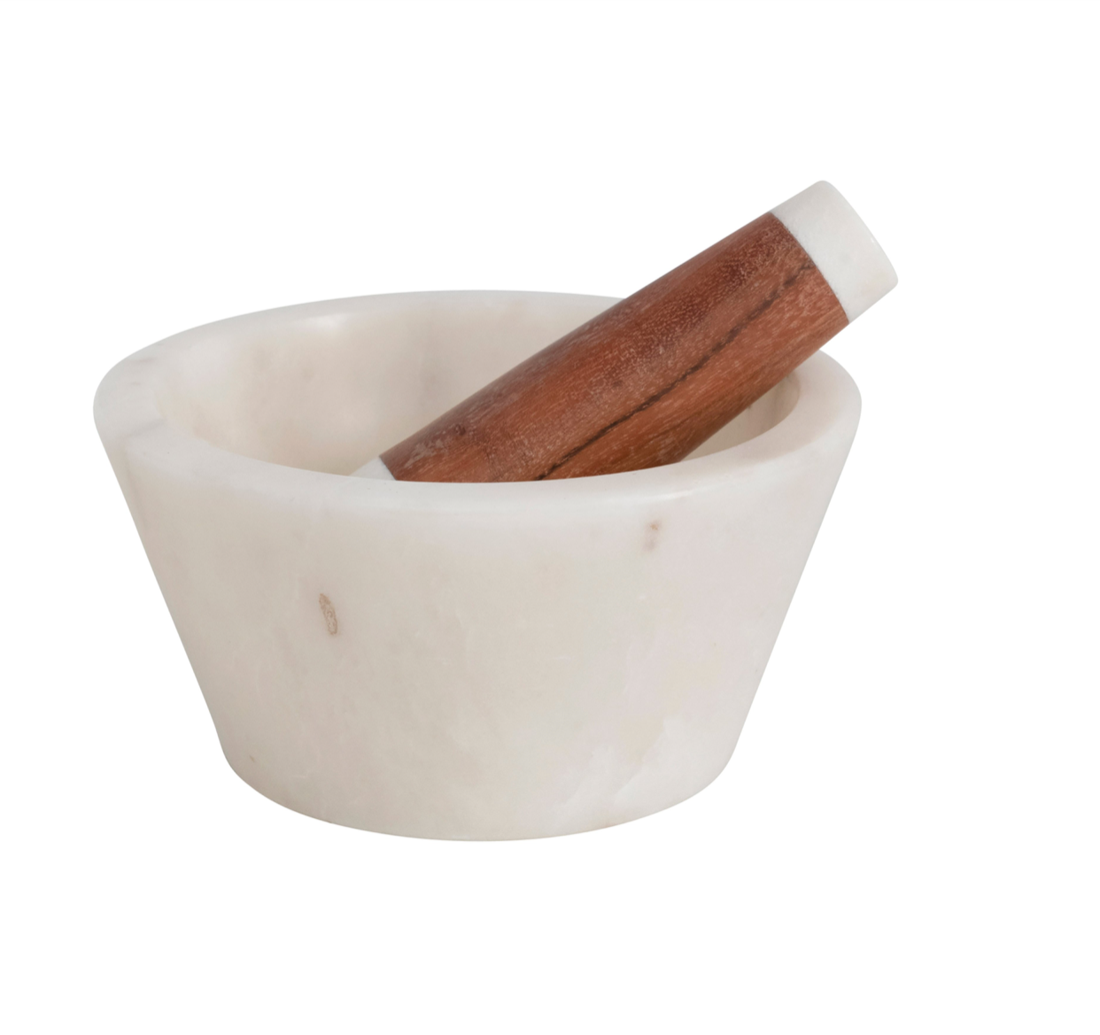 Marble and Acacia Wood mortar and Pestle